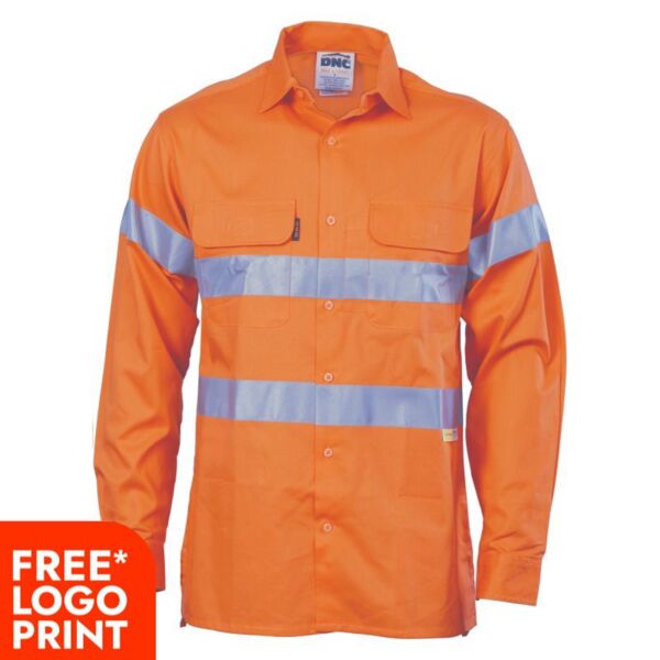 Mens HiVis Cotton Shirt with 3M 8906 R/Tape Thumbnail